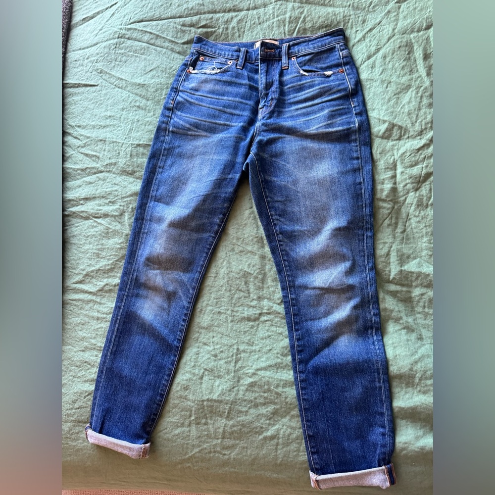 Madewell High Rise Slim Boy Jeans.